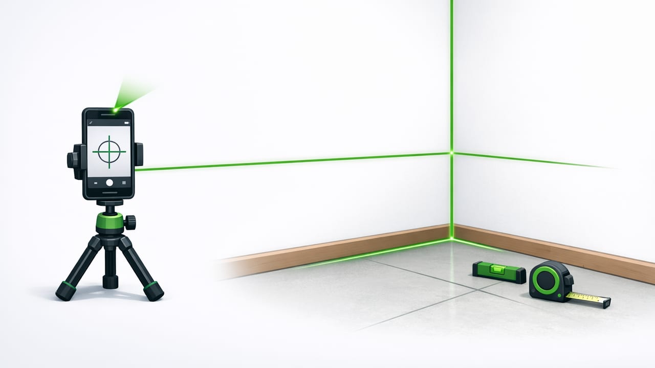How to Layout Straight Lines With a Phone Laser (iPhone Guide)