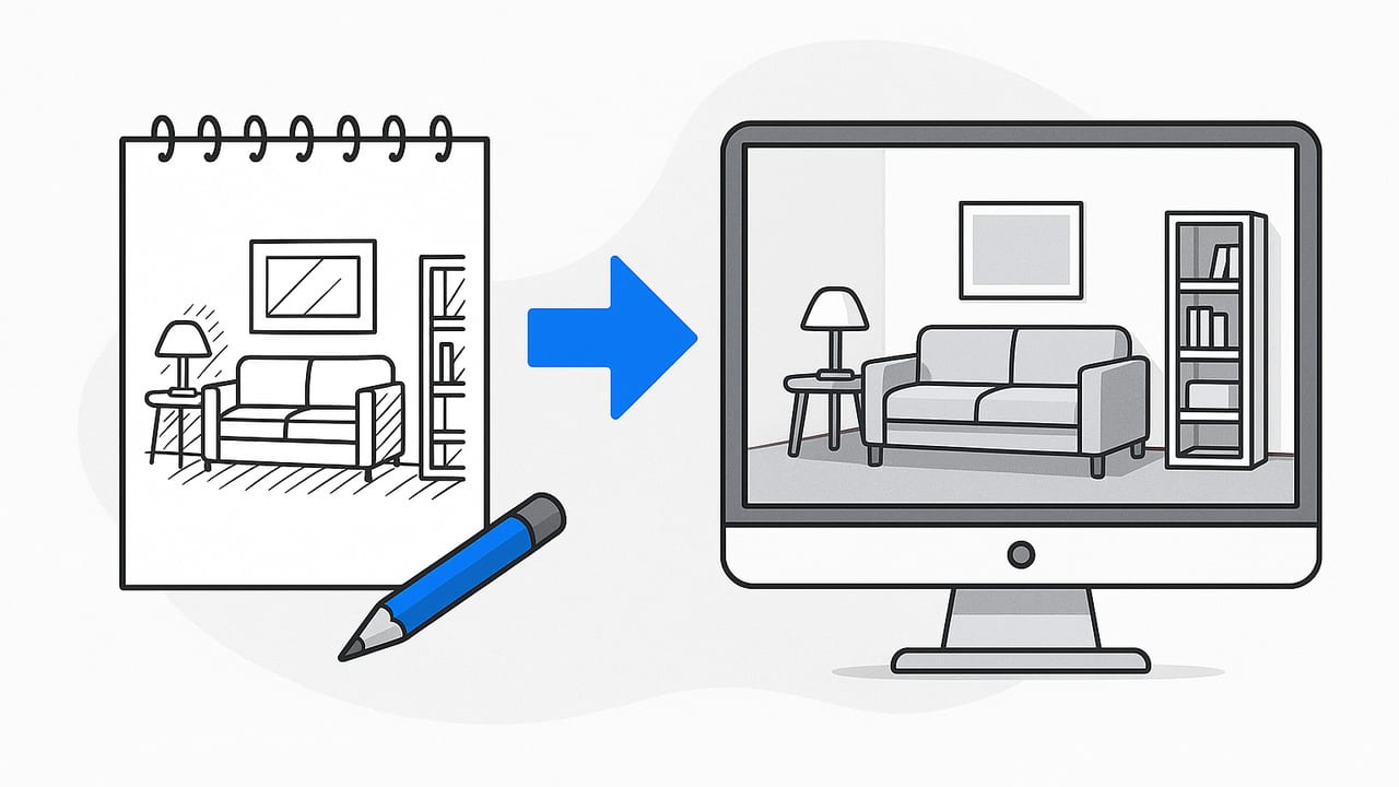 Sketch to 3D in Minutes: Fast Concept Workflow for Interior Designers