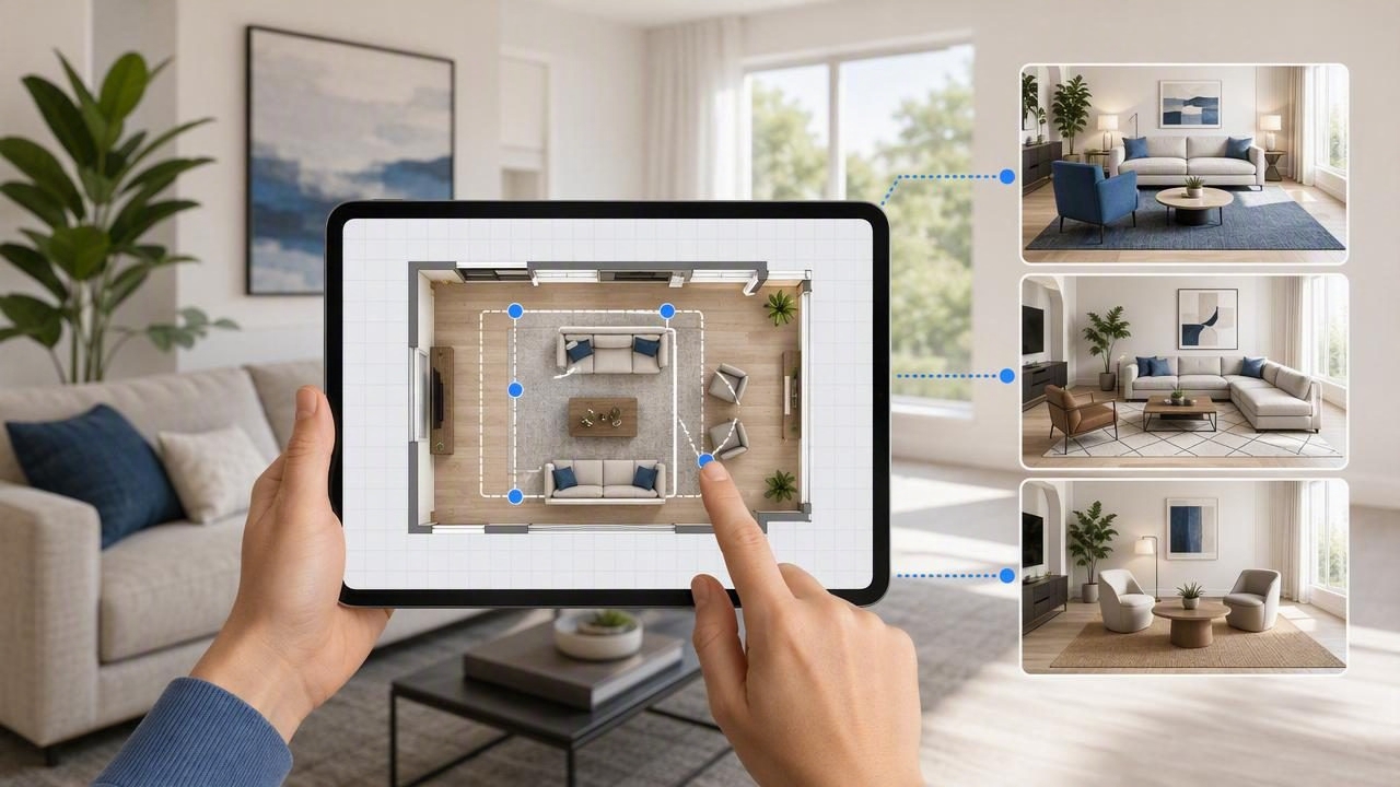 How to Test Furniture Arrangements With a Virtual Staging App