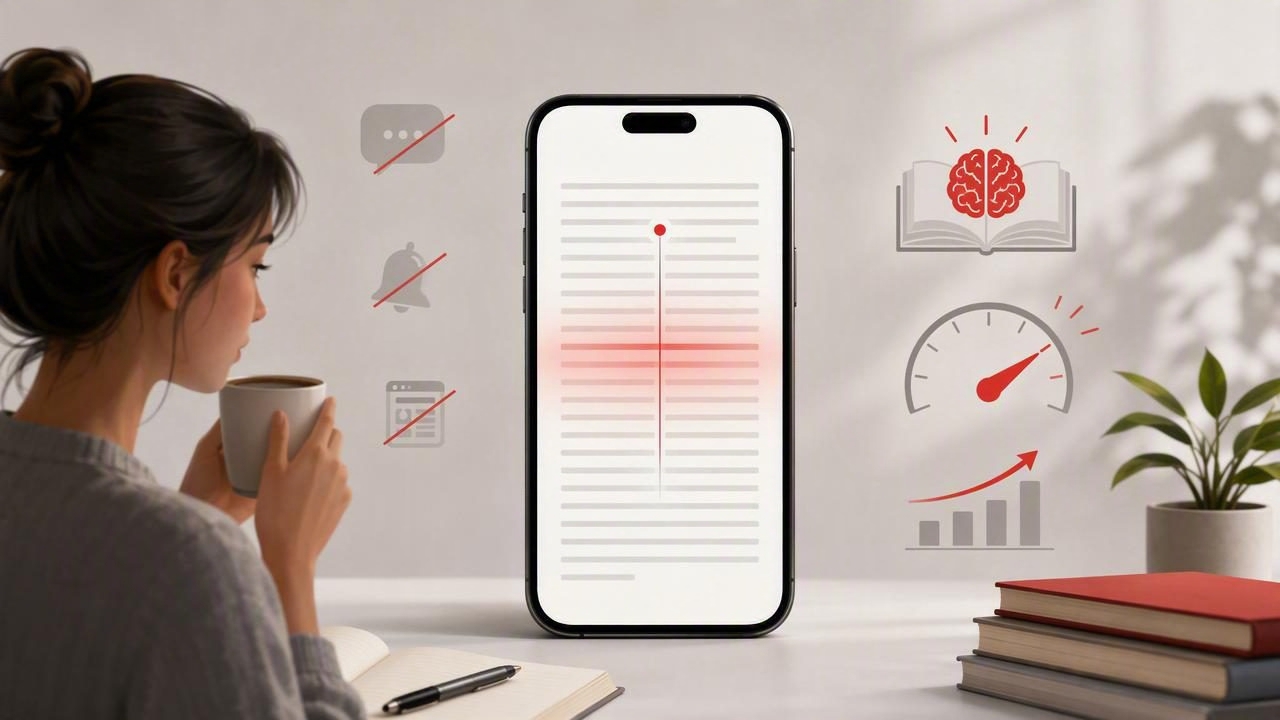 iPhone Reading Trainer for Less Visual Distraction