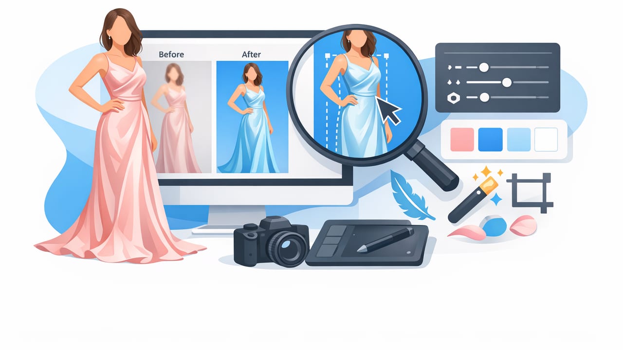 How to Edit Silk Dress Images: Make Shine, Color & Texture Look Perfect