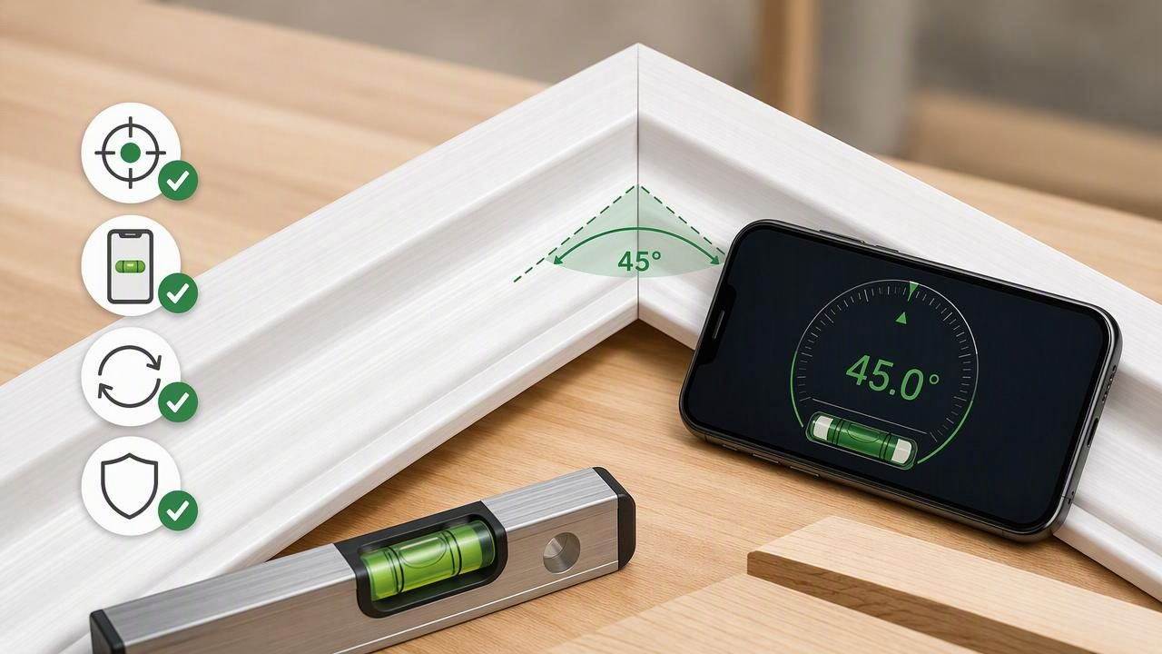 Measure a Miter Angle: Checklist With a Pocket Level App