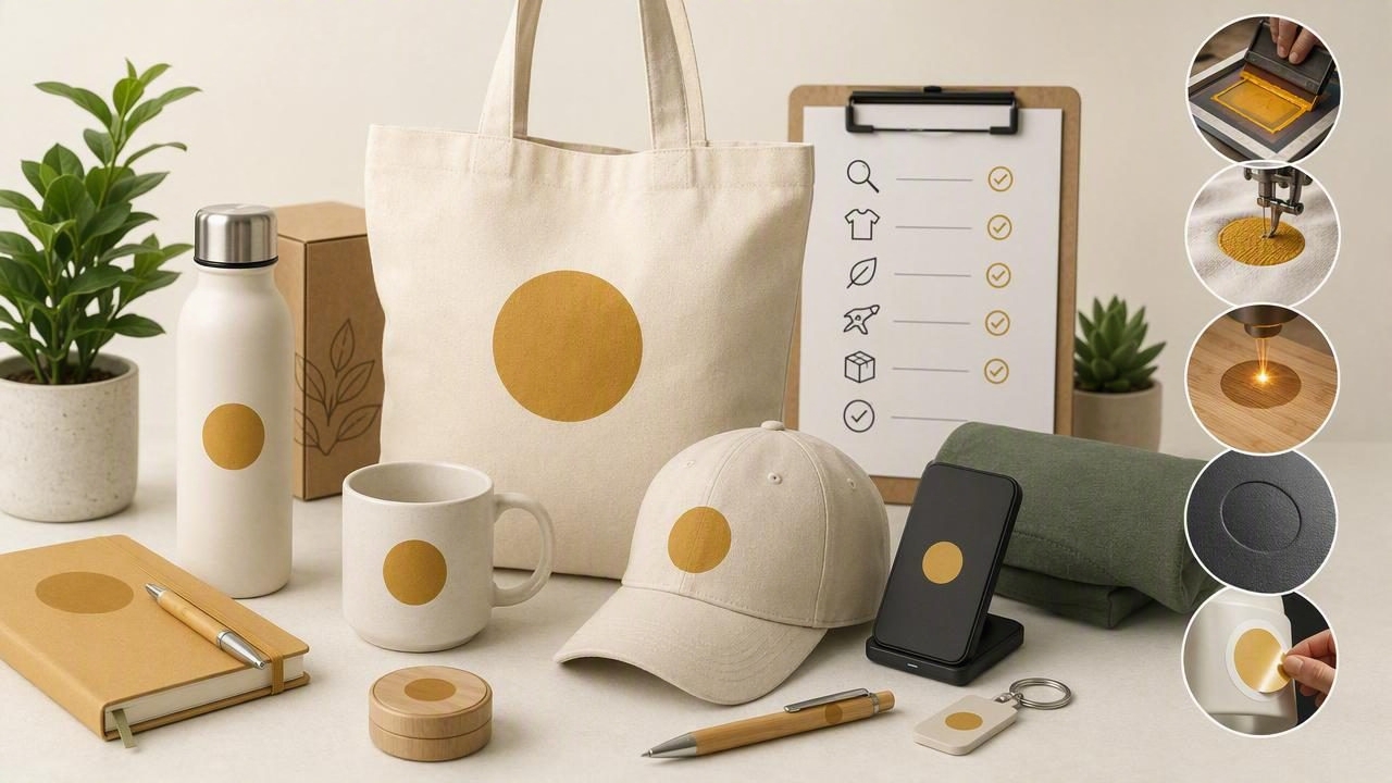 Artículos promocionales con logo: guía de marcación y compra