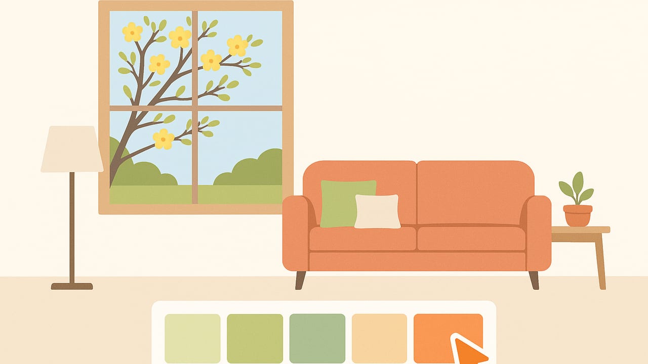 Design a Spring Living Room Palette from a Window Photo