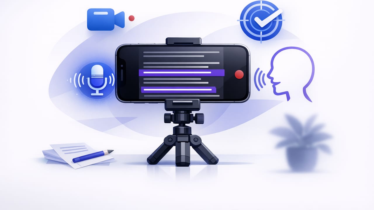 Voice-Tracking iPhone Teleprompter Workflow for Confident Videos