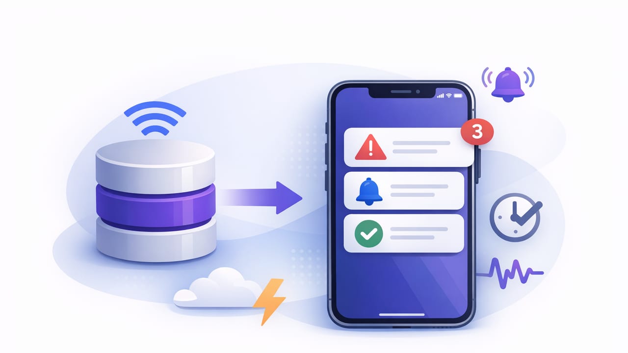 Near Real-Time Database Alerts on iOS: Patterns, Latency, and Safety