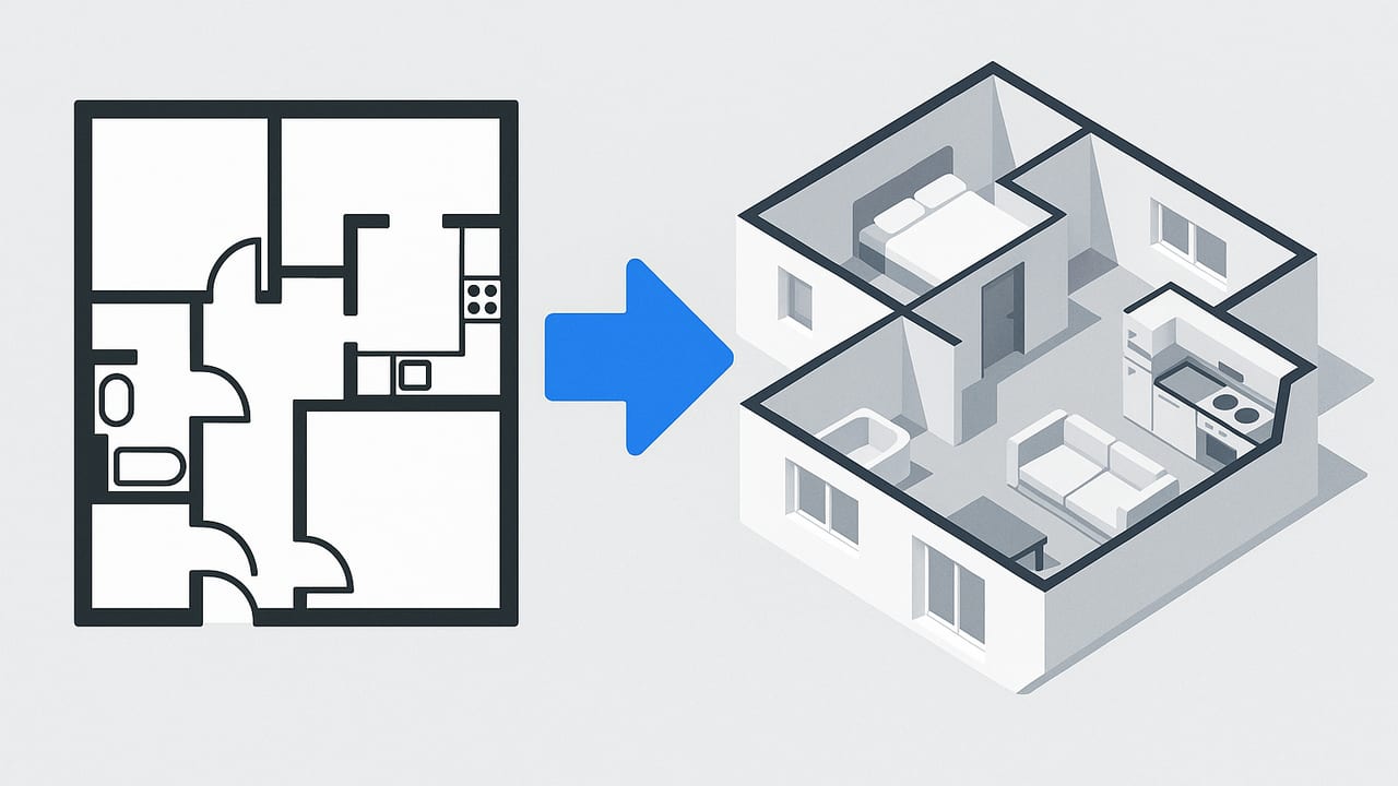 Black-and-White Floor Plan to 3D: Methods, Accuracy, Workflow