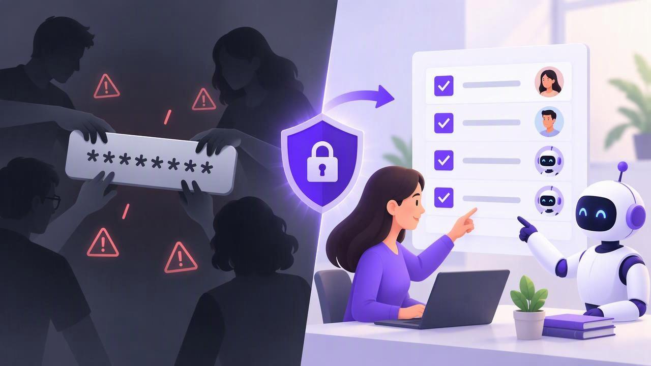 Shared Human-Agent Task List vs. Shared Passwords: What's Safer?
