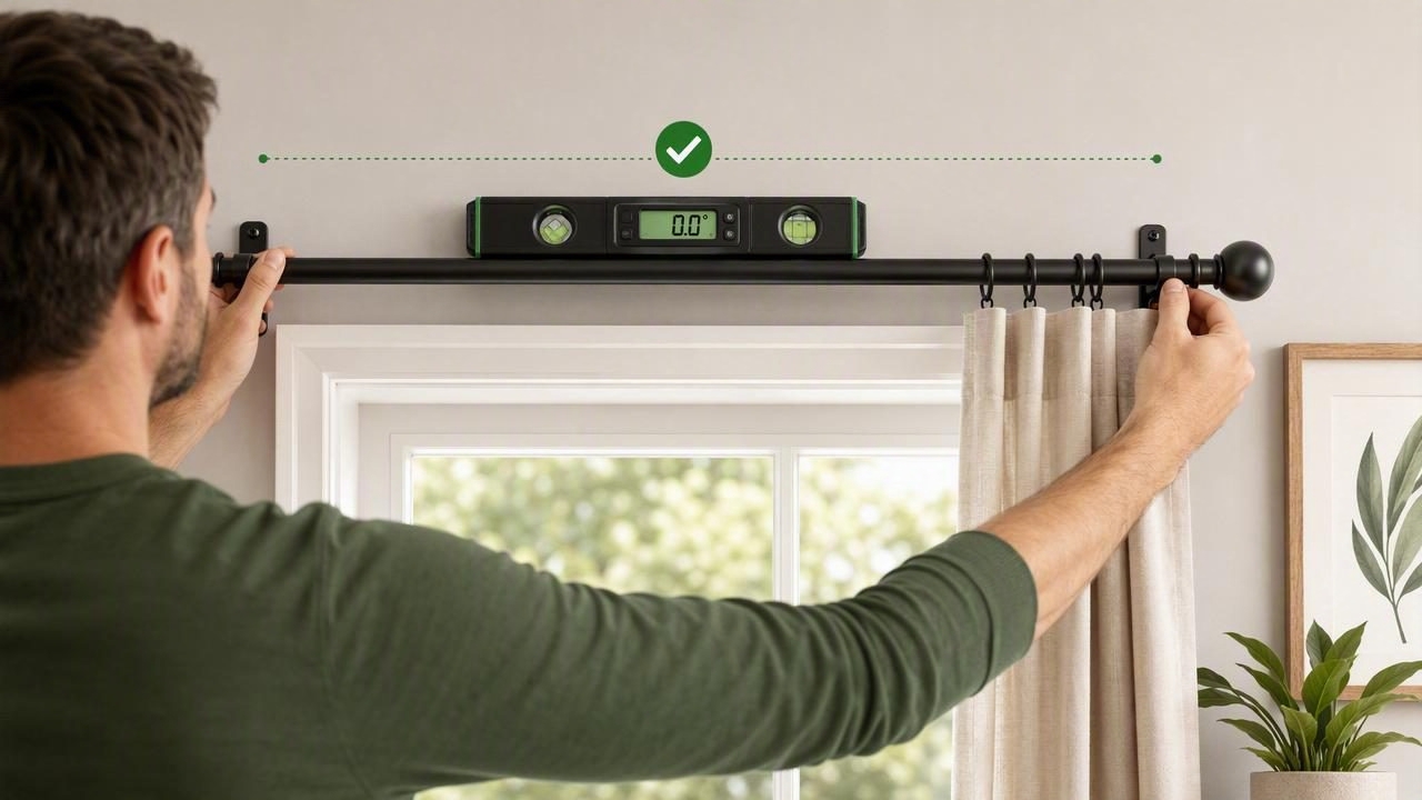 Install Curtain Rods With a Digital Spirit Level: DIY Guide