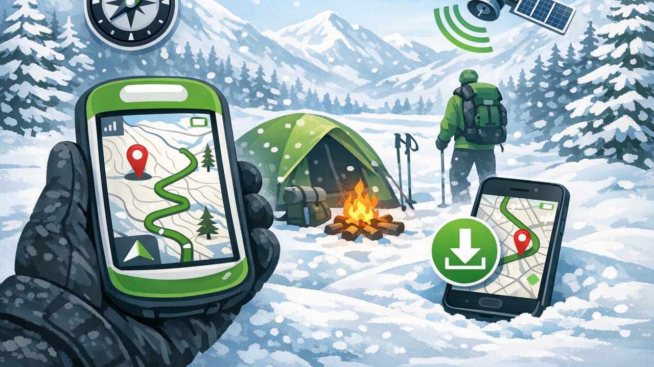 Winter Camping Navigation With Offline Maps: iPhone Safety Workflow