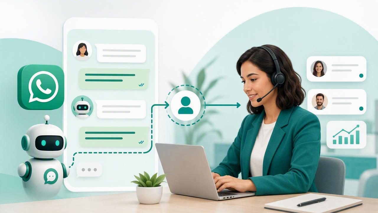 Agentes de WhatsApp con control humano para agencias