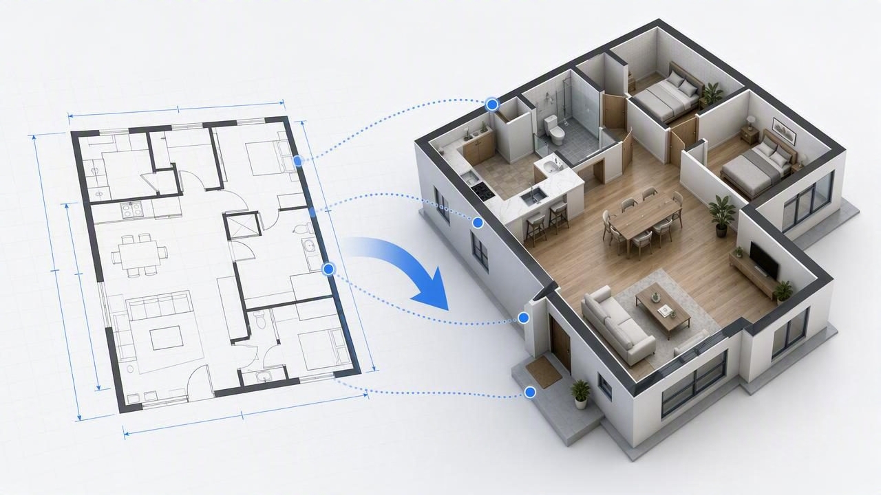 Preserve Measurements Converting a Floor Plan to 3D