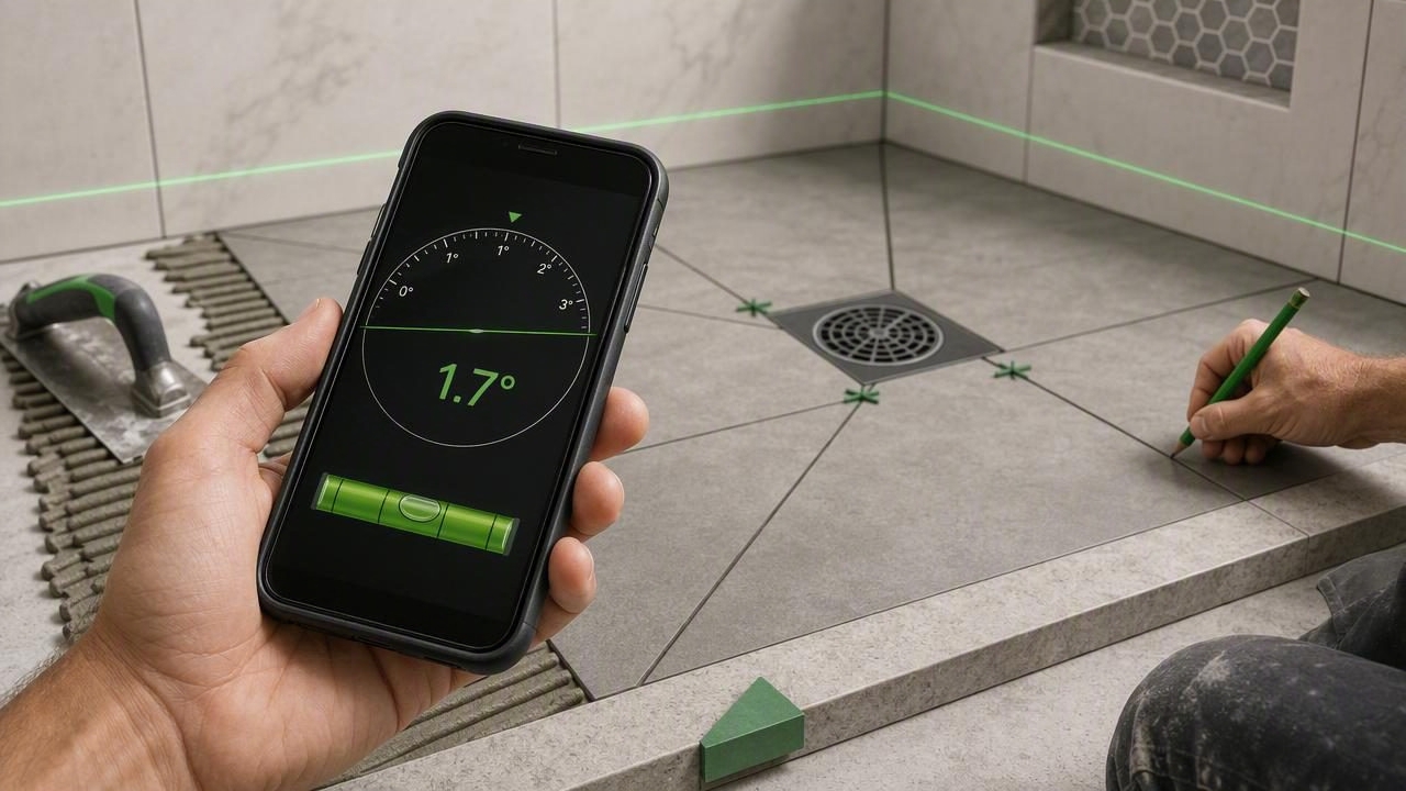 iPhone Angle Finder for Tile Setters: Layout and Slope Guide