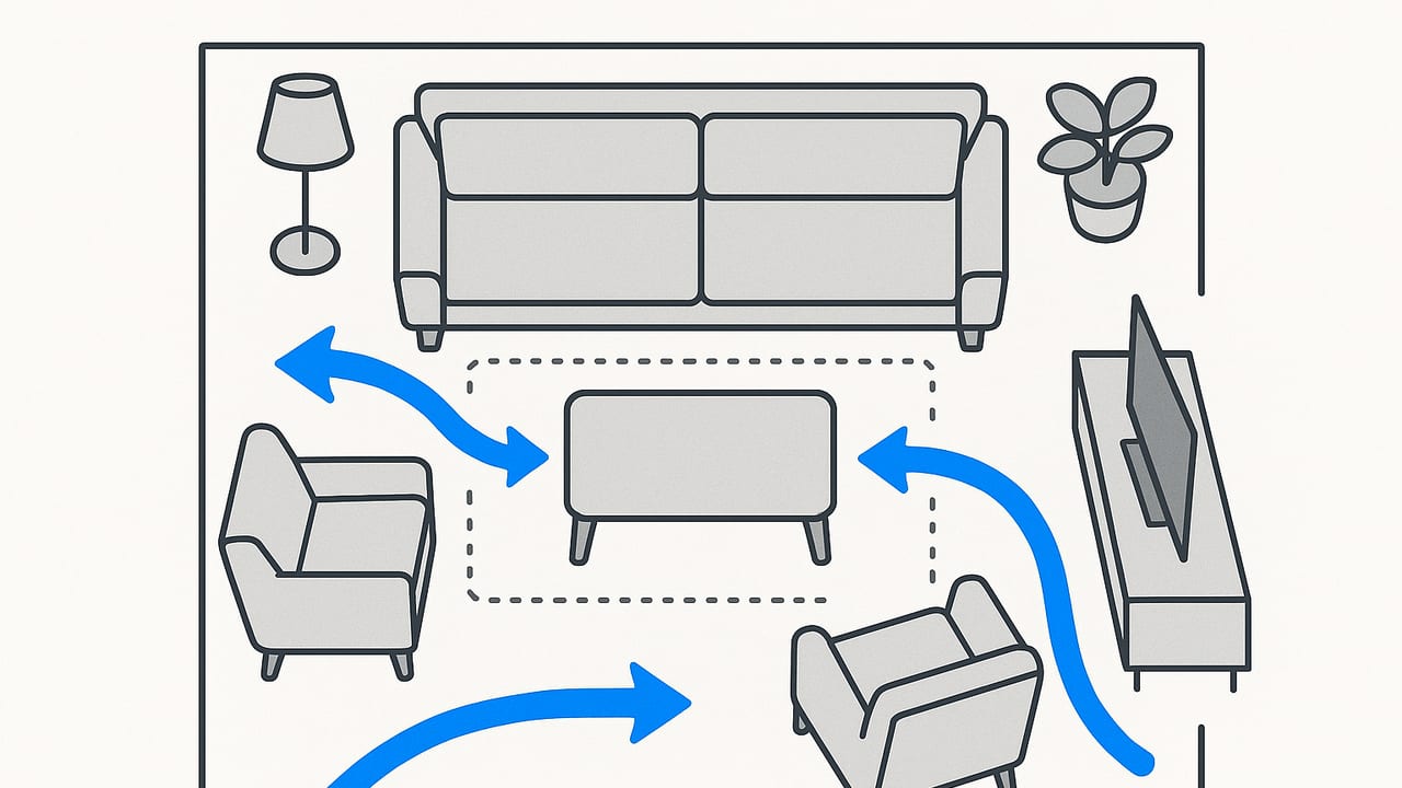 Living Room Flow Ideas: Traffic, Zones, Clearances