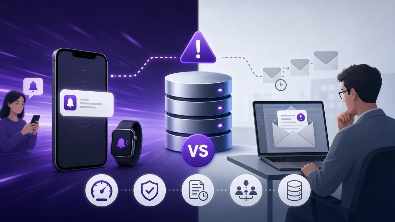 Push vs Email Alerts for Database Monitoring: What to Use When