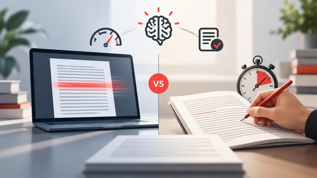 PDF Speed Reader vs. Manual WPM Timing: How to Compare