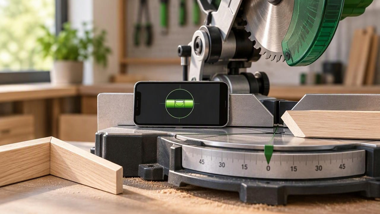 How to Get Better Miter Cuts With a Calibrated iPhone Level