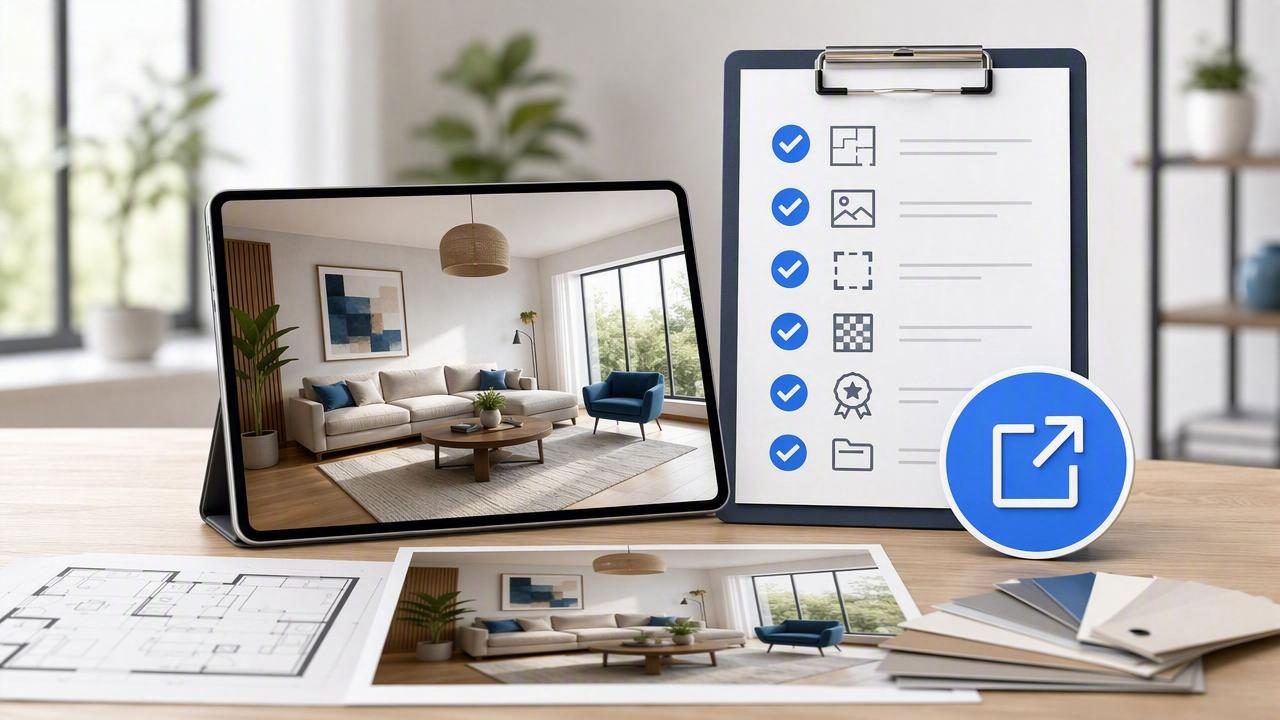 Export a High Resolution Design Checklist With a Room Makeover App