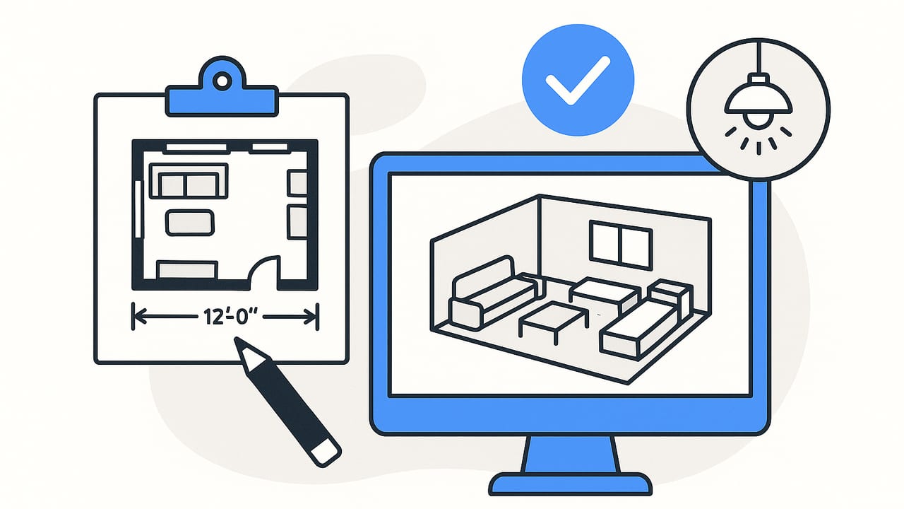 3D Room Planner Strategies: From Measured Sketch to Verified Space