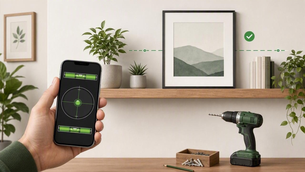 How to Use a Level App to Hang Shelves and Wall Decor