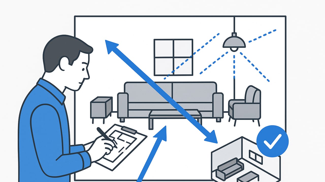 Eliminating Room Blind Spots: Mapping Sightlines, Light, and Flow