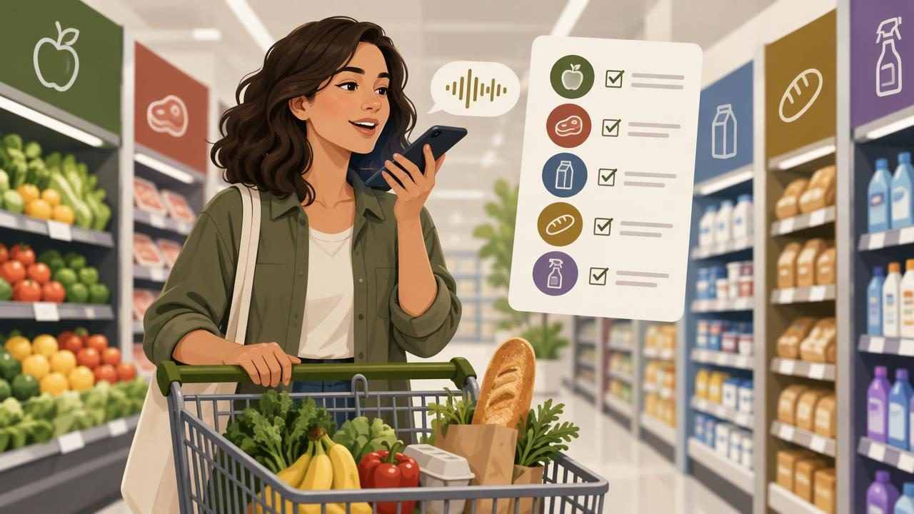Cómo dictar una lista de compras organizada por pasillos