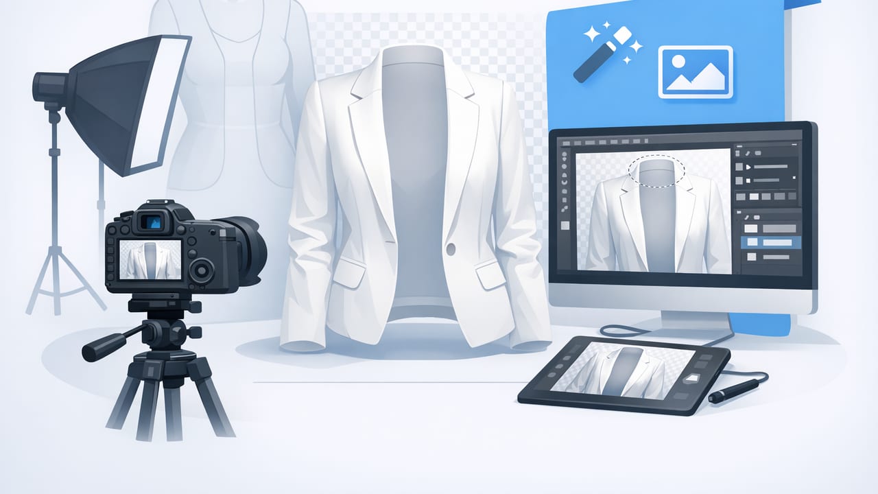 Ghost Mannequin Effect Photo Editor Workflow for Clothing Listings