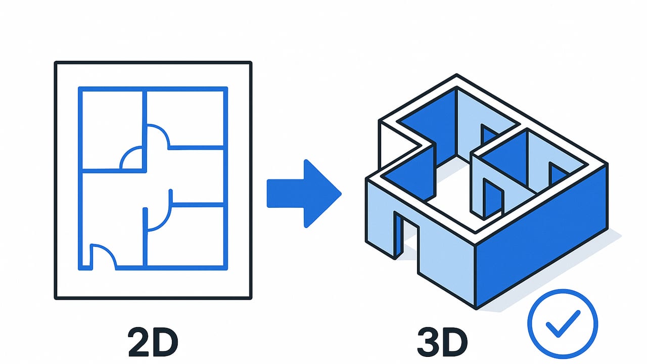 How to Convert 2D Floor Plans to 3D: Methods, Scale, and QA
