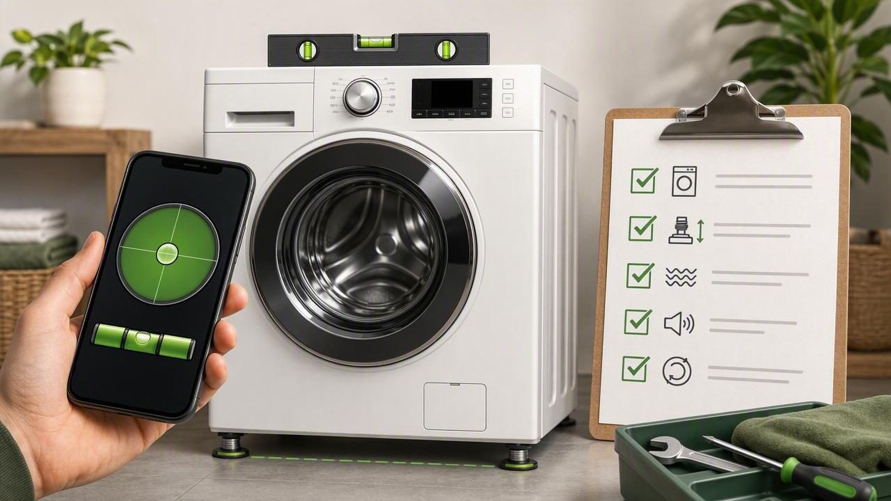 Check a Washing Machine With a Bubble Level App: DIY Checklist