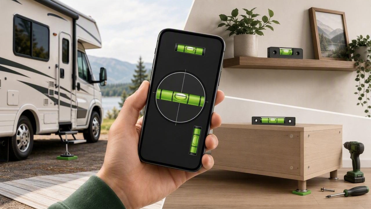 Offline Bubble Level App for RV, Furniture, and DIY Setup