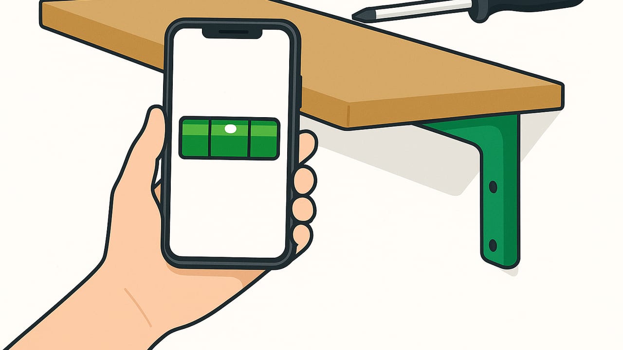 Use a Smartphone Bubble Level to Hang Shelves Like a Pro
