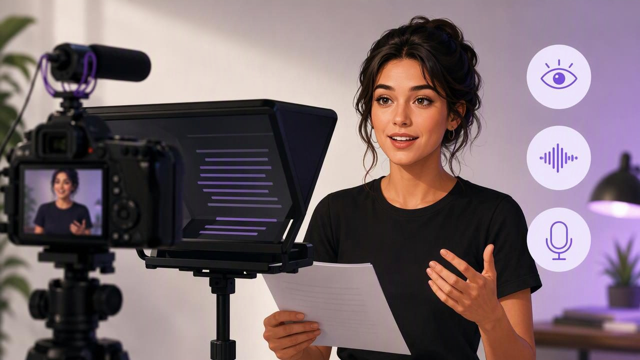 Record While Reading a Script With a Self-Tape Teleprompter