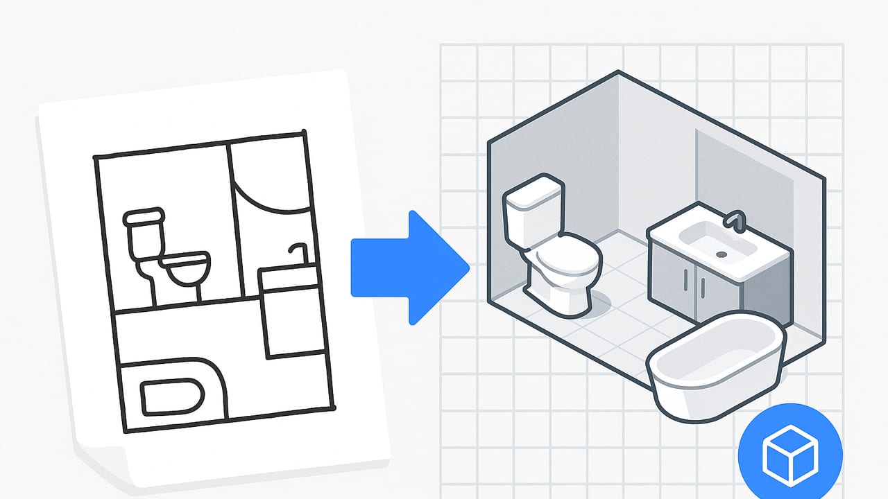 Bathroom Layout 3D from Hand Sketch: Accurate, Fast Workflow