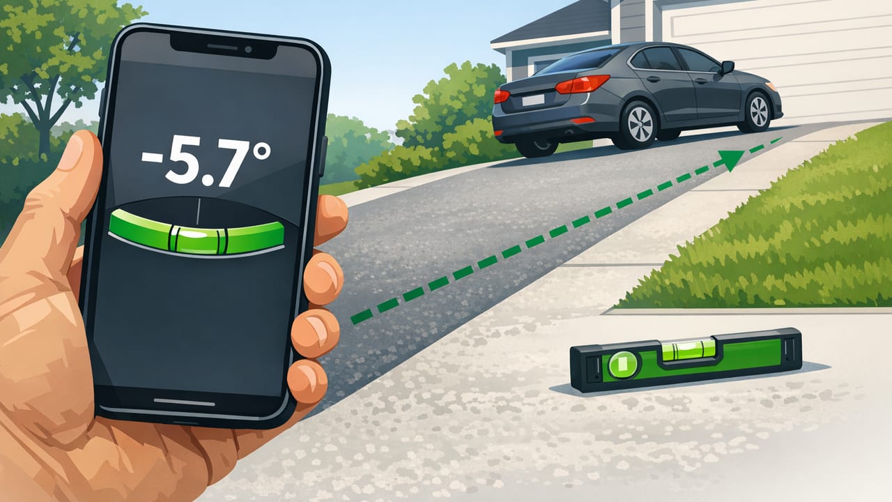 How to Check Driveway Slope with a Phone Tilt Meter