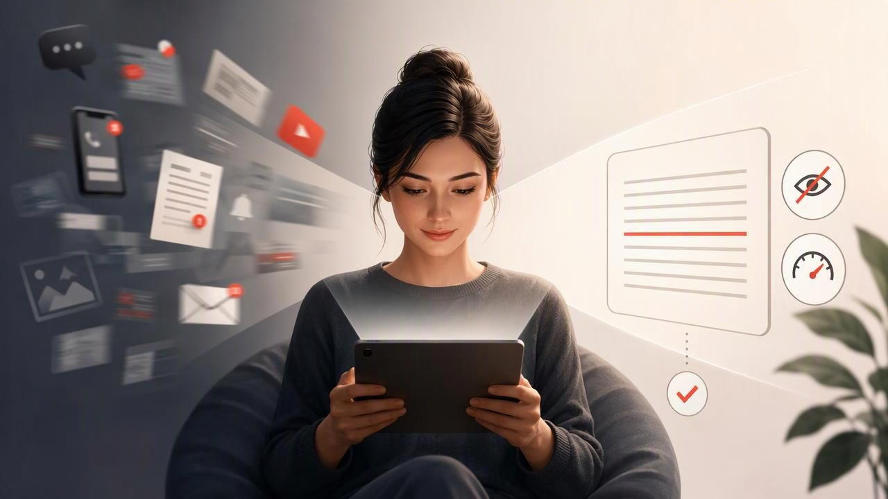 How to Get Less Visual Distraction With a Speed Reading App