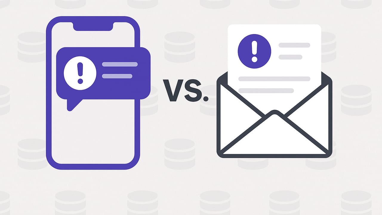 Compare Push vs Email Database Alerts: When to Use Each