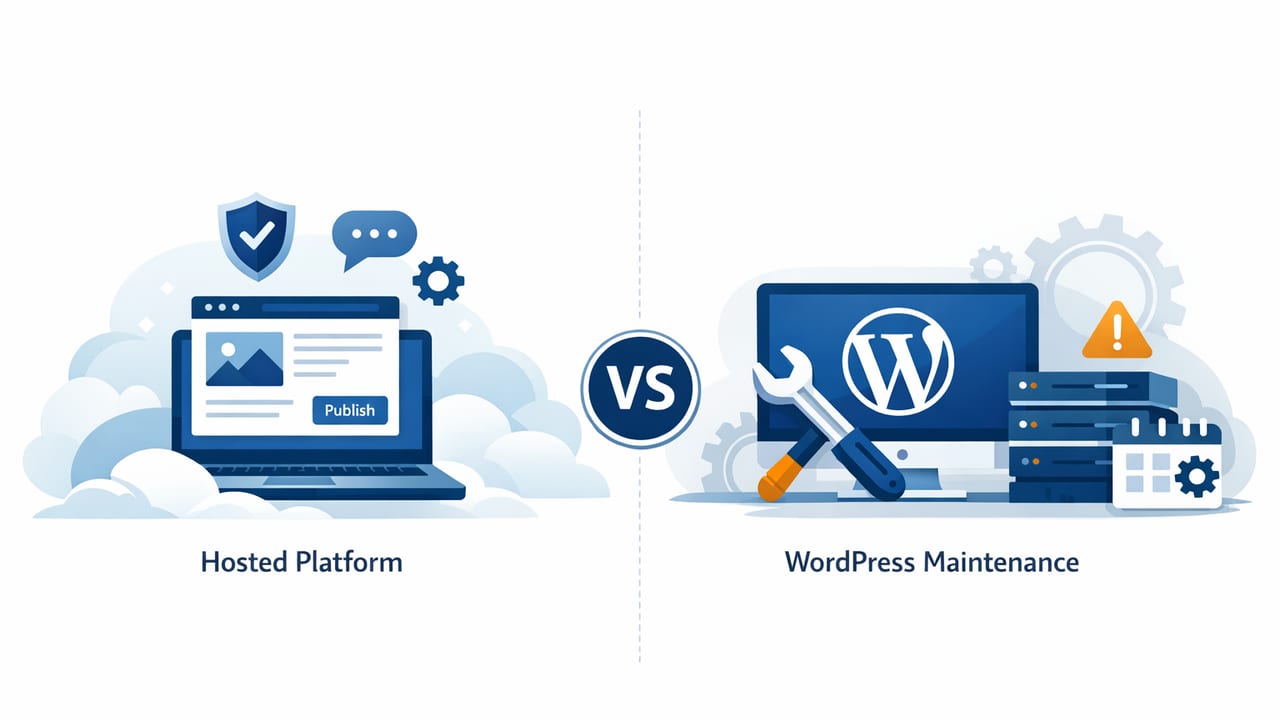 Hosted Blogging vs WordPress Maintenance: Costs, Risks, and ROI
