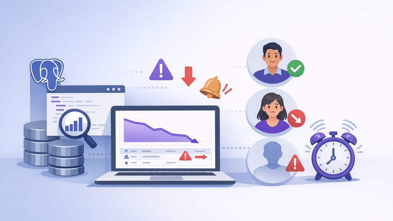 Track Customer Churn Signals with Postgres Queries and Smart Alerts
