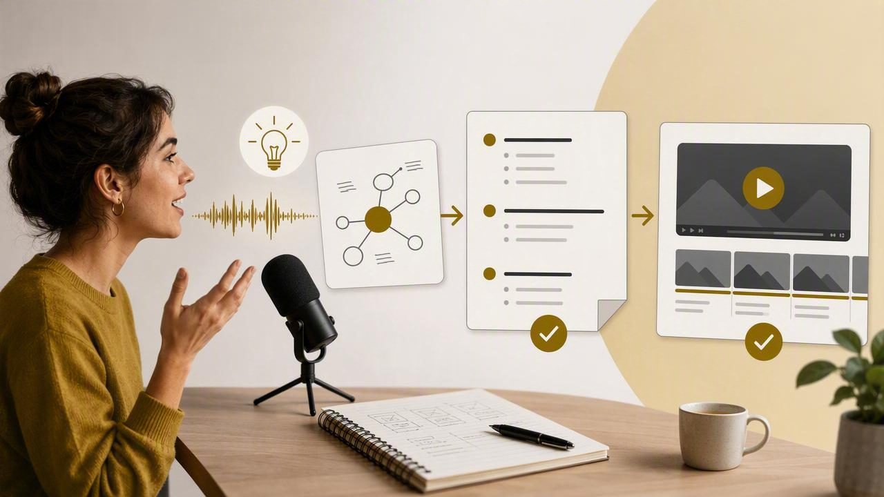 Cómo pasar una idea hablada a un esquema de video claro