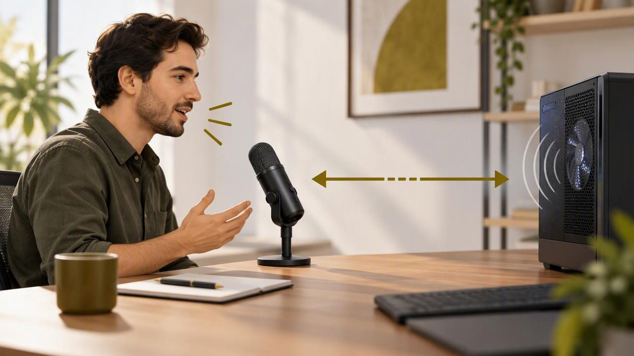 How to Position a Dictation Microphone Away From Fan Noise
