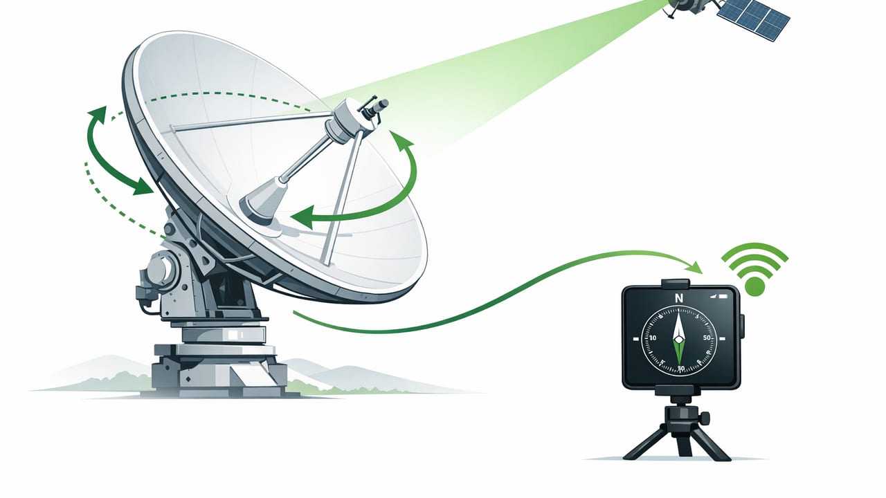 Satellite Dish Alignment Using a Mobile Heading Sensor (iPhone Guide)