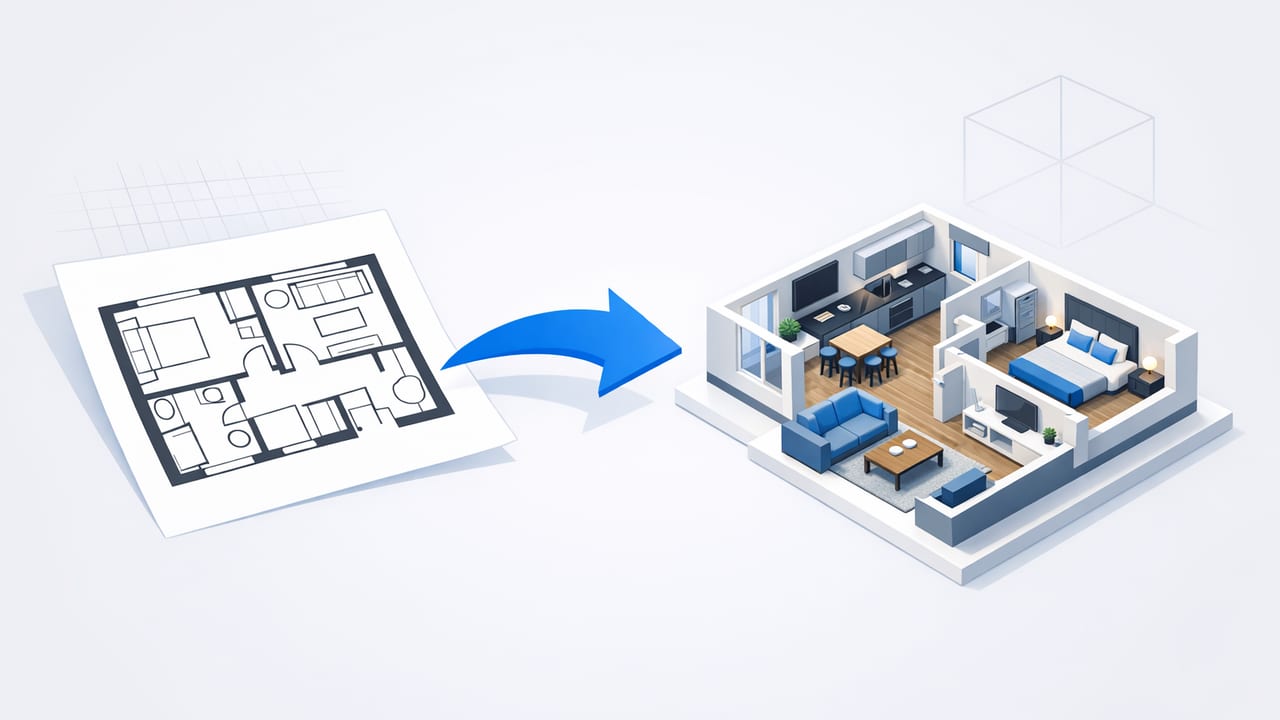 How to Turn a 2D Floor Plan Into 3D for Renovation Previews