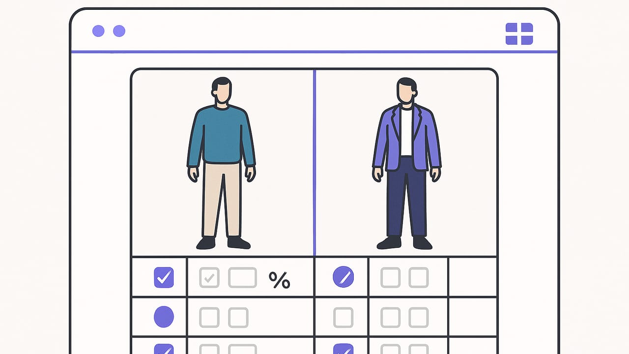 Compare Clothing Combinations Side by Side: A Practical System