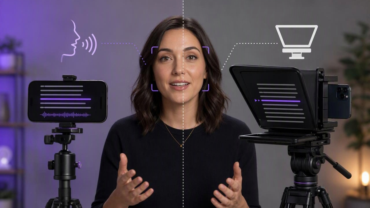 Voice Tracking Teleprompter vs Hardware Teleprompter: Choose Well