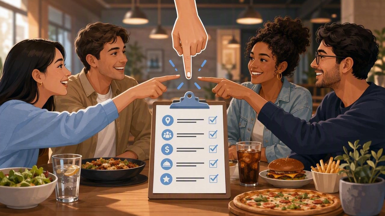 Choose a Restaurant as a Group: Random Finger Picker Checklist