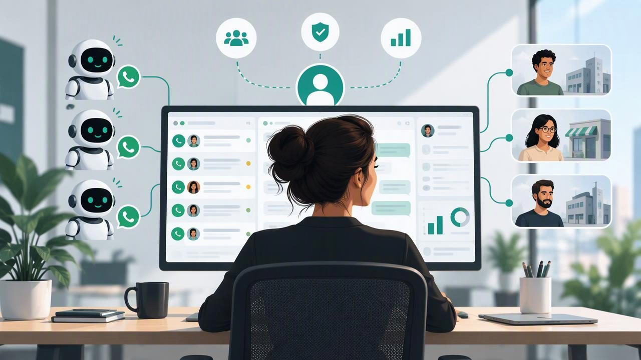 Guía de bandeja con control humano para agencias de software